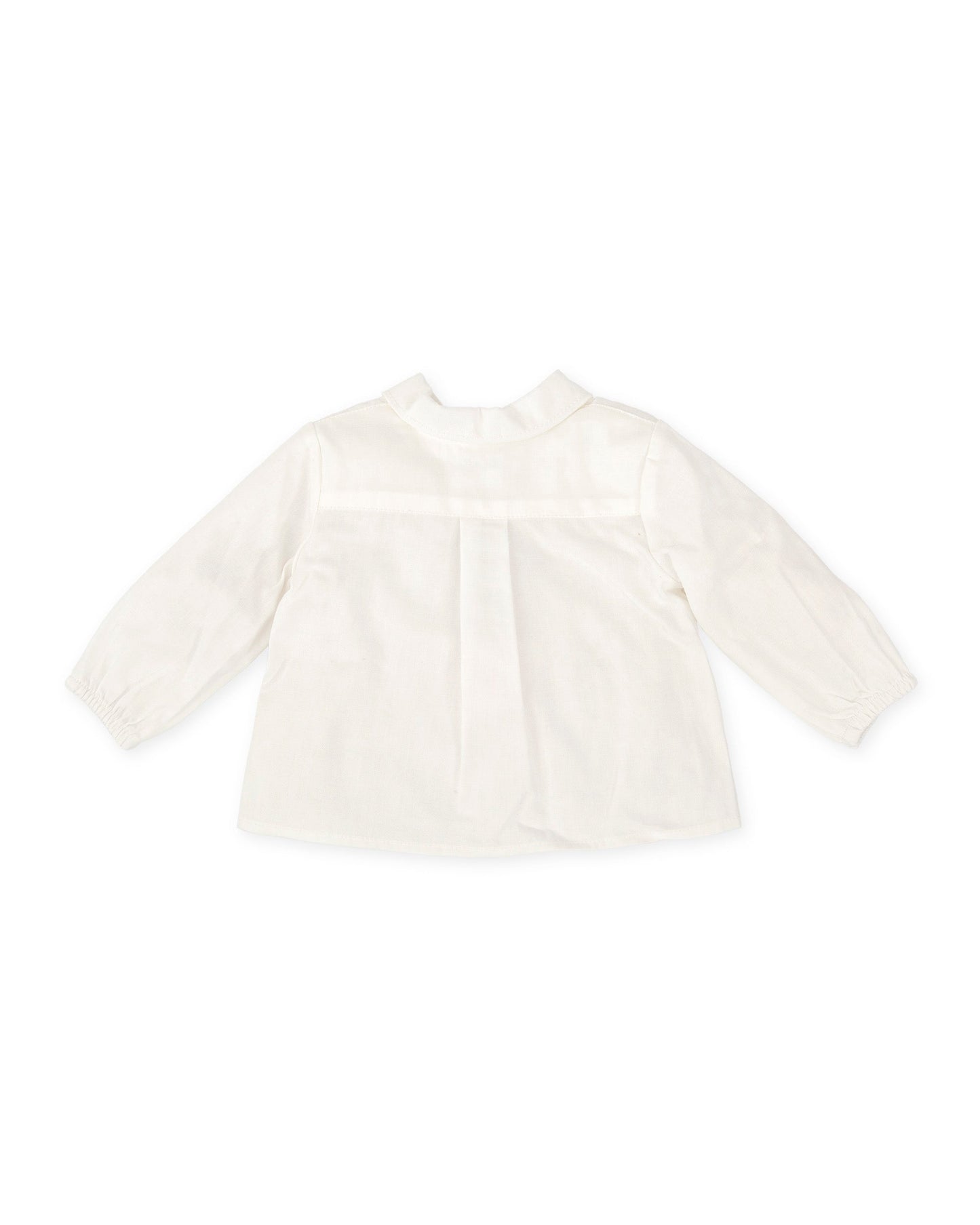Soft White Long-Sleeve Baby Shirt - Lightweight Cotton Blend