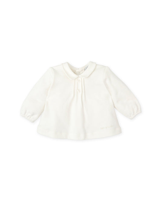 Ivory Cotton Long-Sleeve Baby T-Shirt for Newborns & Toddlers