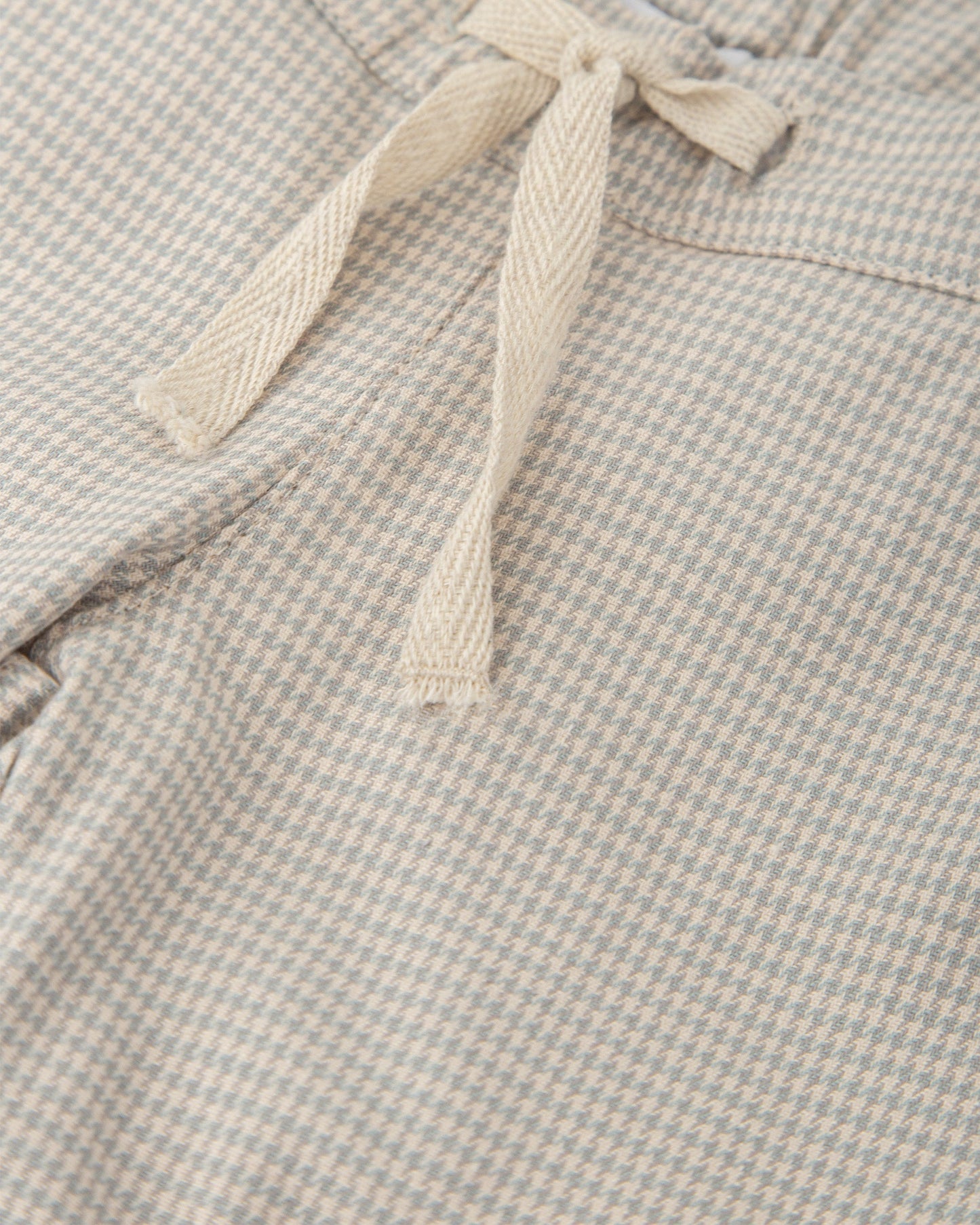 Beige Gingham Baby Pants with Cozy Sweater Lining