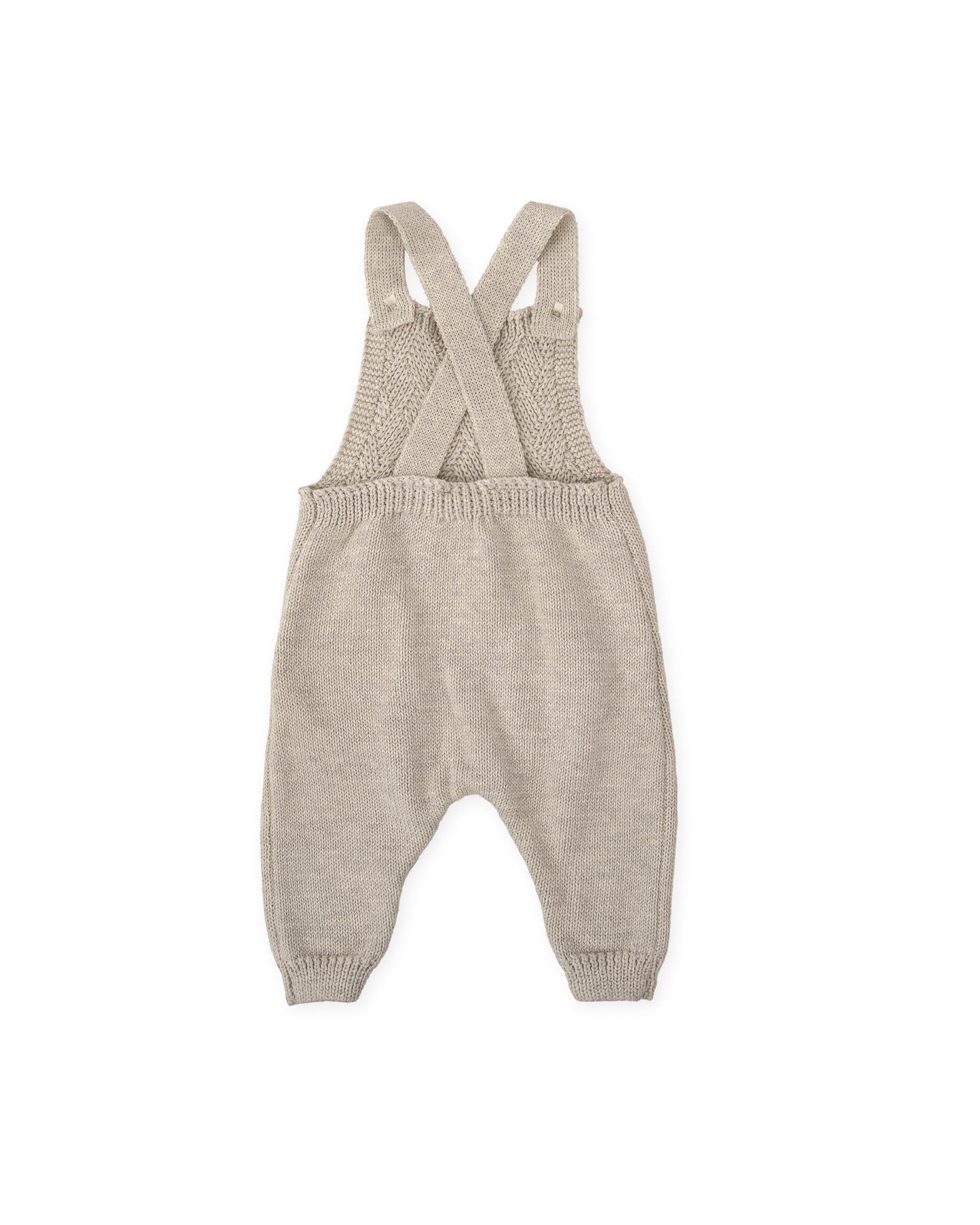 Cozy Taupe Knit Overalls for Babies - Adjustable & Stylish