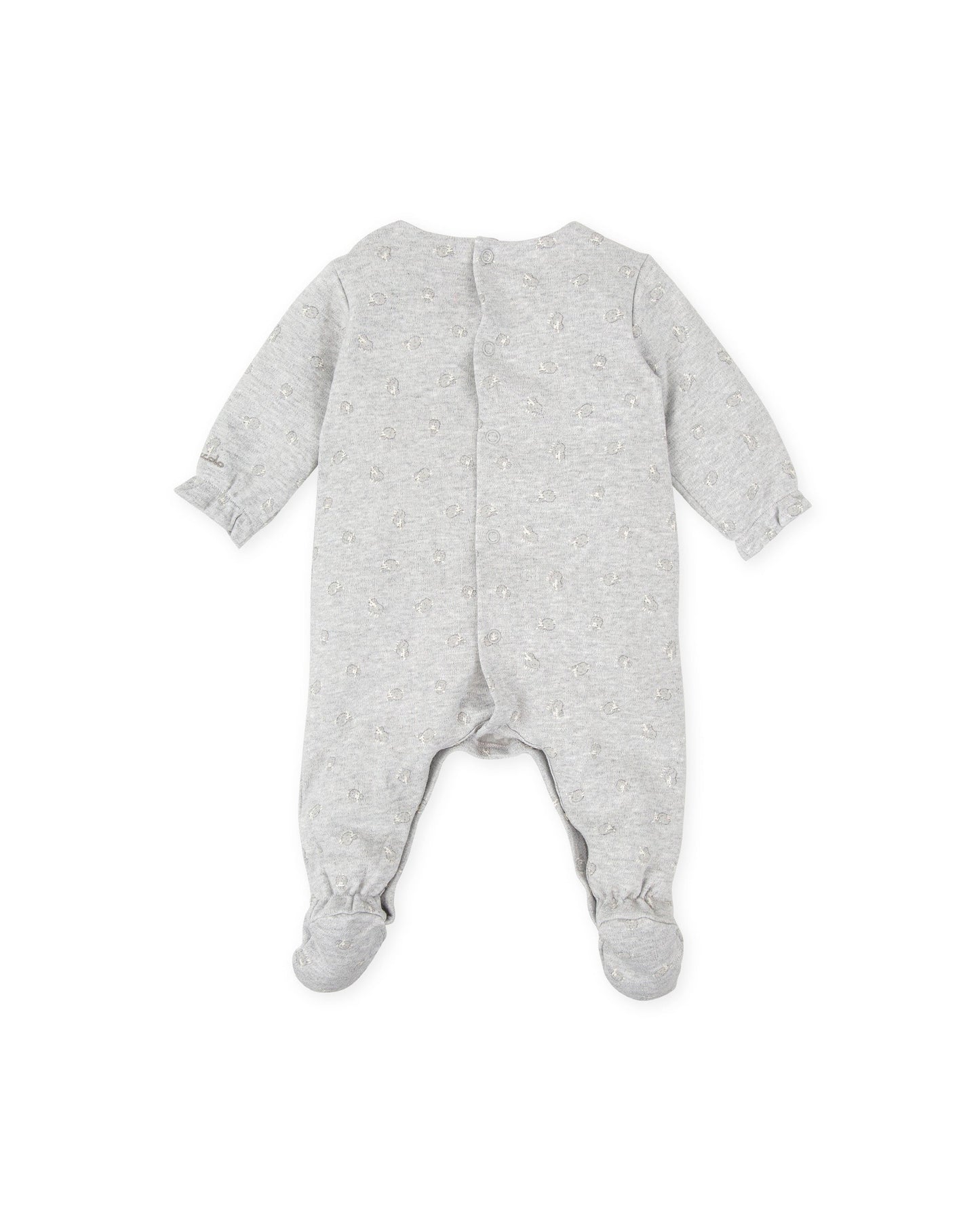 Cozy Sheep Print Footed Baby Romper with Snap Closures