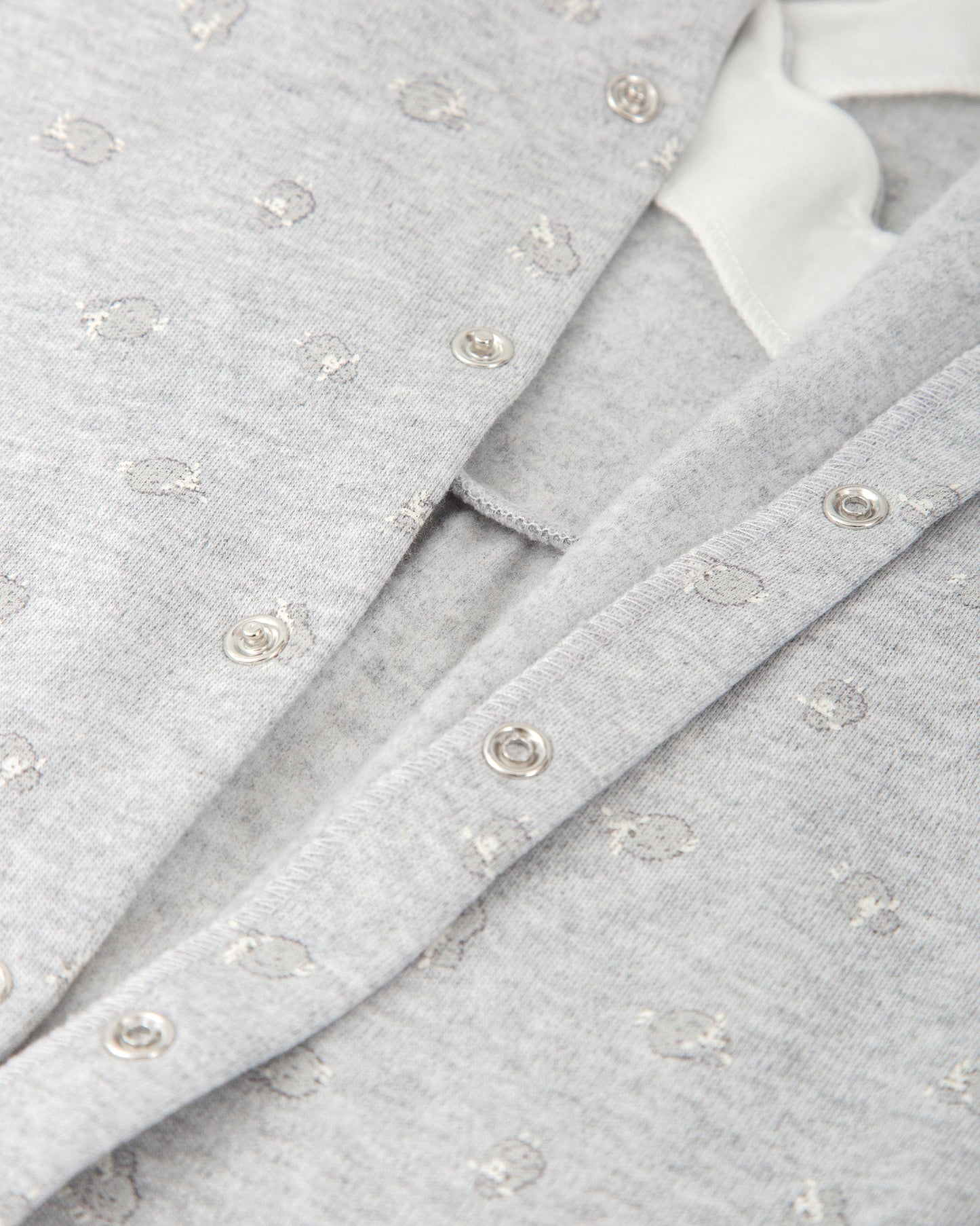 Cozy Sheep Print Footed Baby Romper with Snap Closures