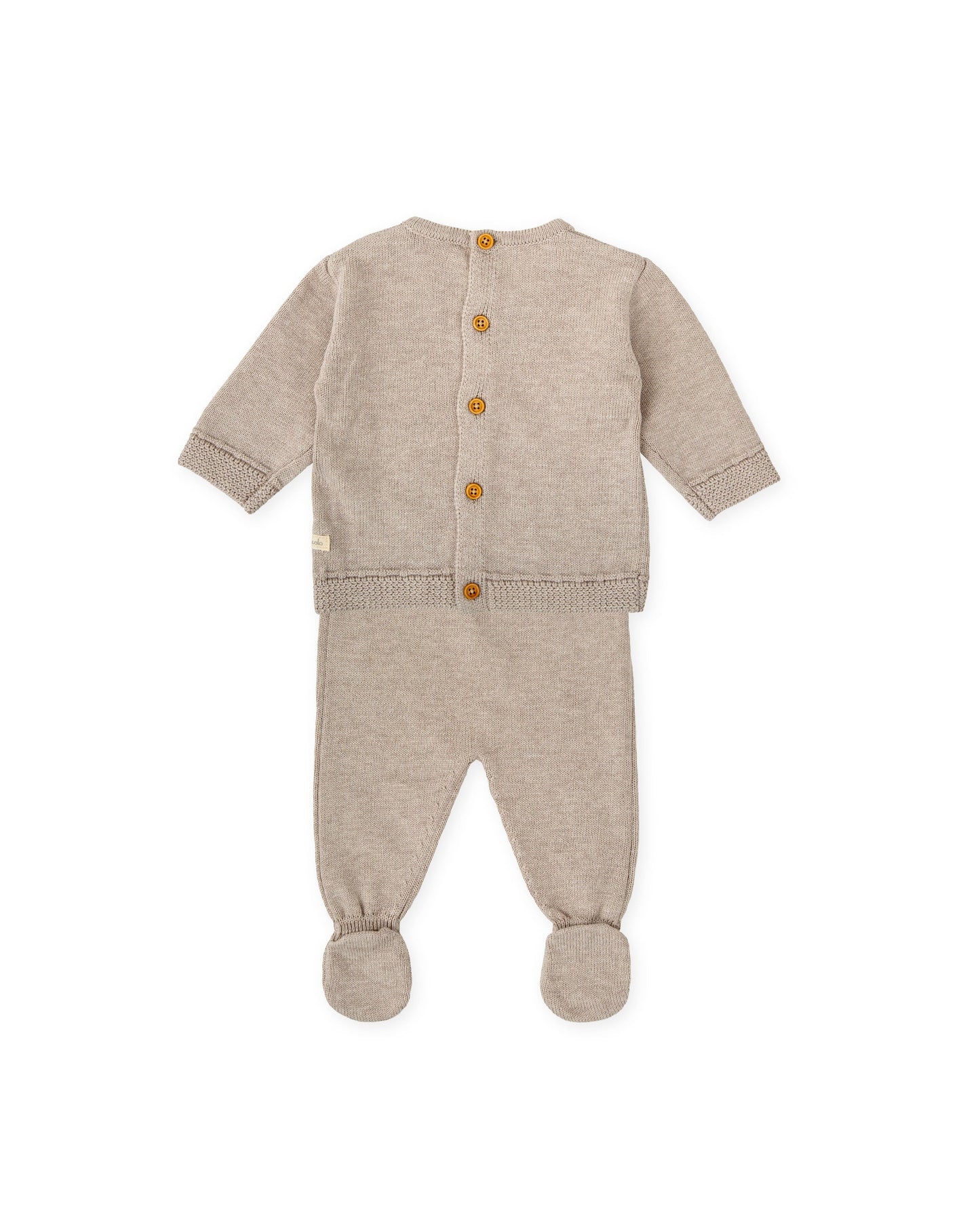 Soft Knit Baby Two-Piece Set in Taupe - Cozy & Breathable