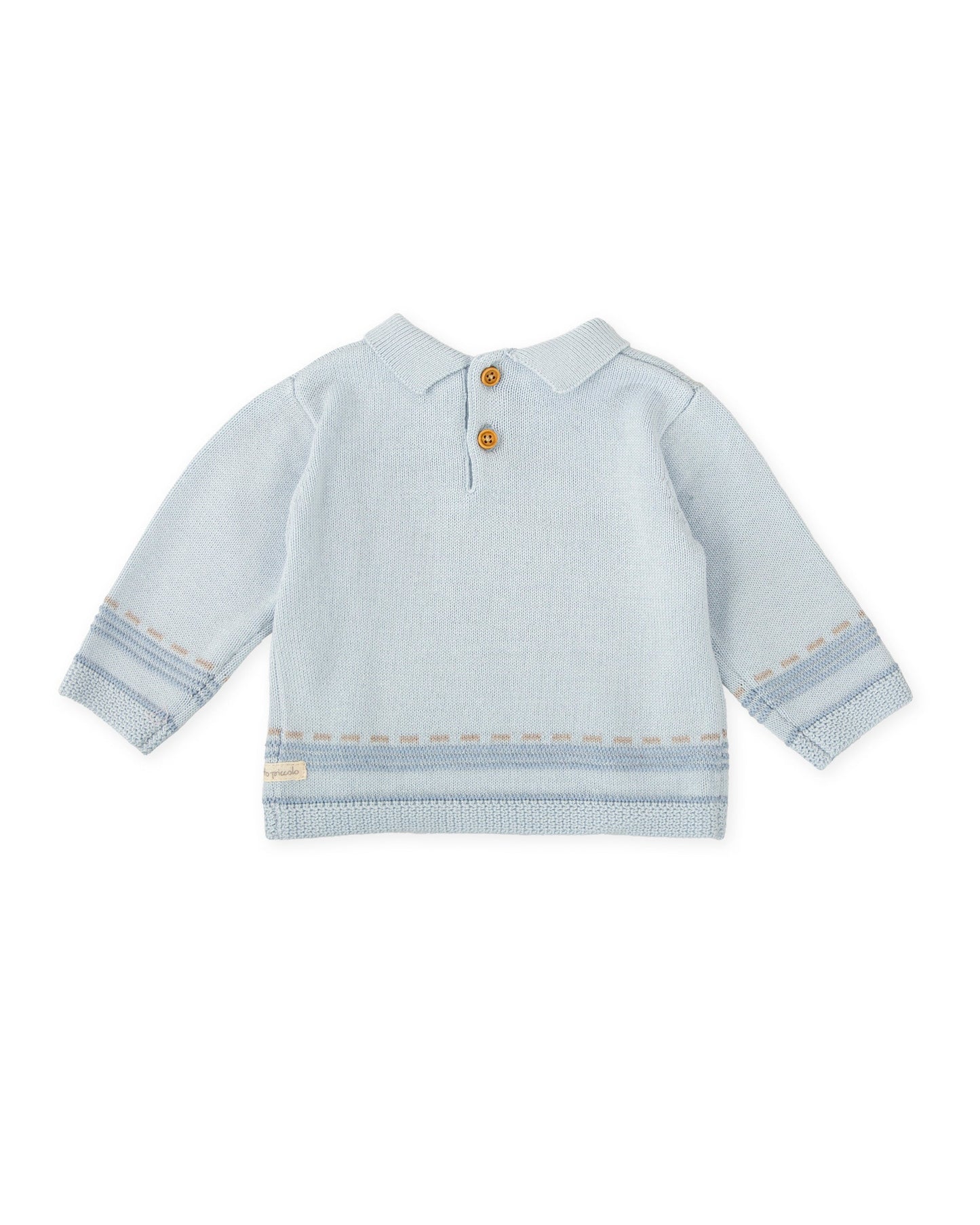 Cozy Light Blue Baby Sweater with Bunny Design - Cotton Blend