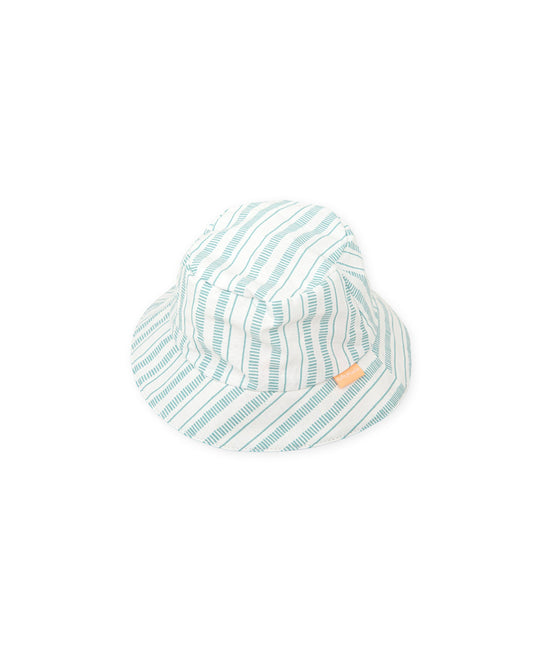 Aquamarine Striped Baby Sun Hat | 100% Cotton Summer Protection