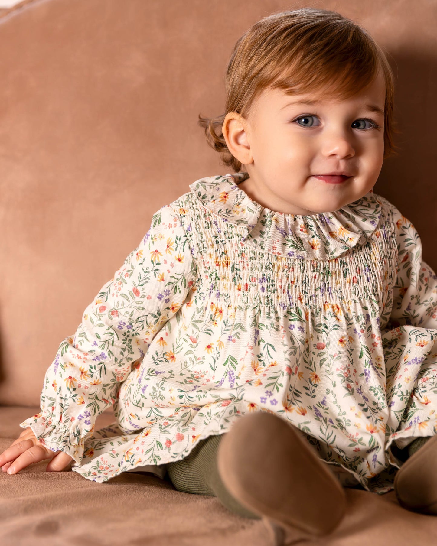 Charming Floral Smocked Dress for Toddlers - Autumn Collection