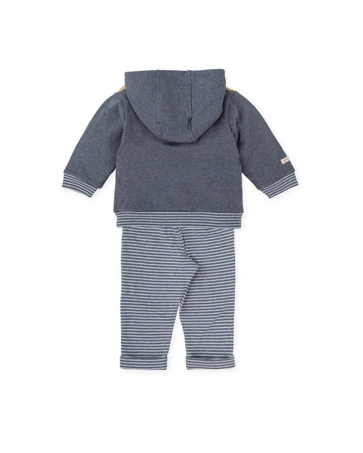 Cozy Navy & Sand Striped Two-Piece Set for Kids