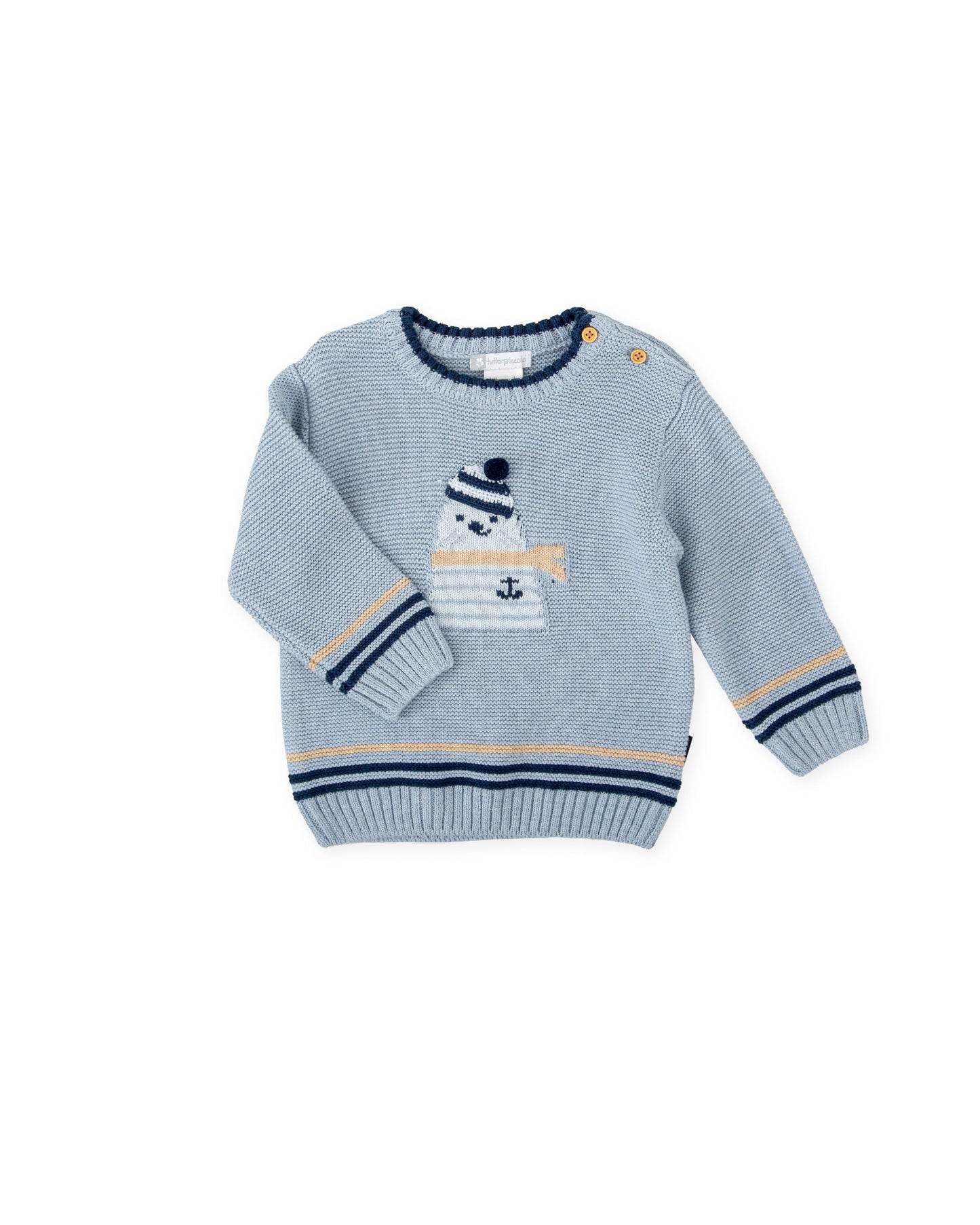 Charming Sailor Seal Knit Sweater for Kids - Cozy & Stylish