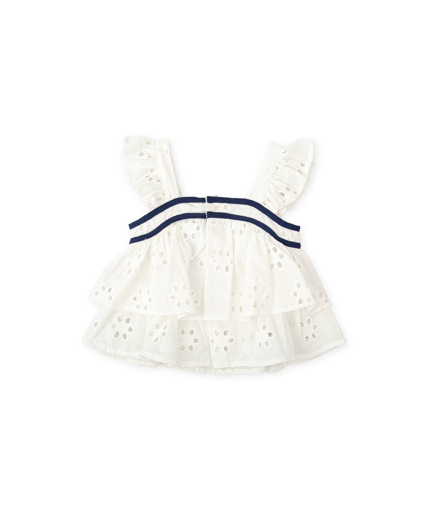 Elegant White Embroidered Girls' Sleeveless Top | Summer Style