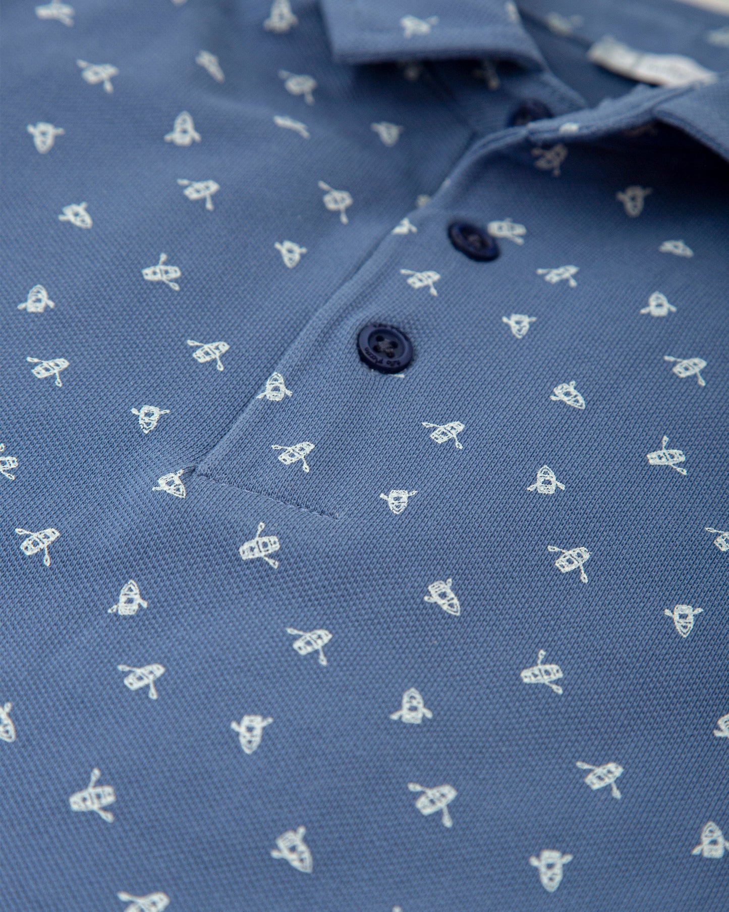 Boys' Nautical Navy Polo Shirt with Sailboat Print | Tutto Piccolo