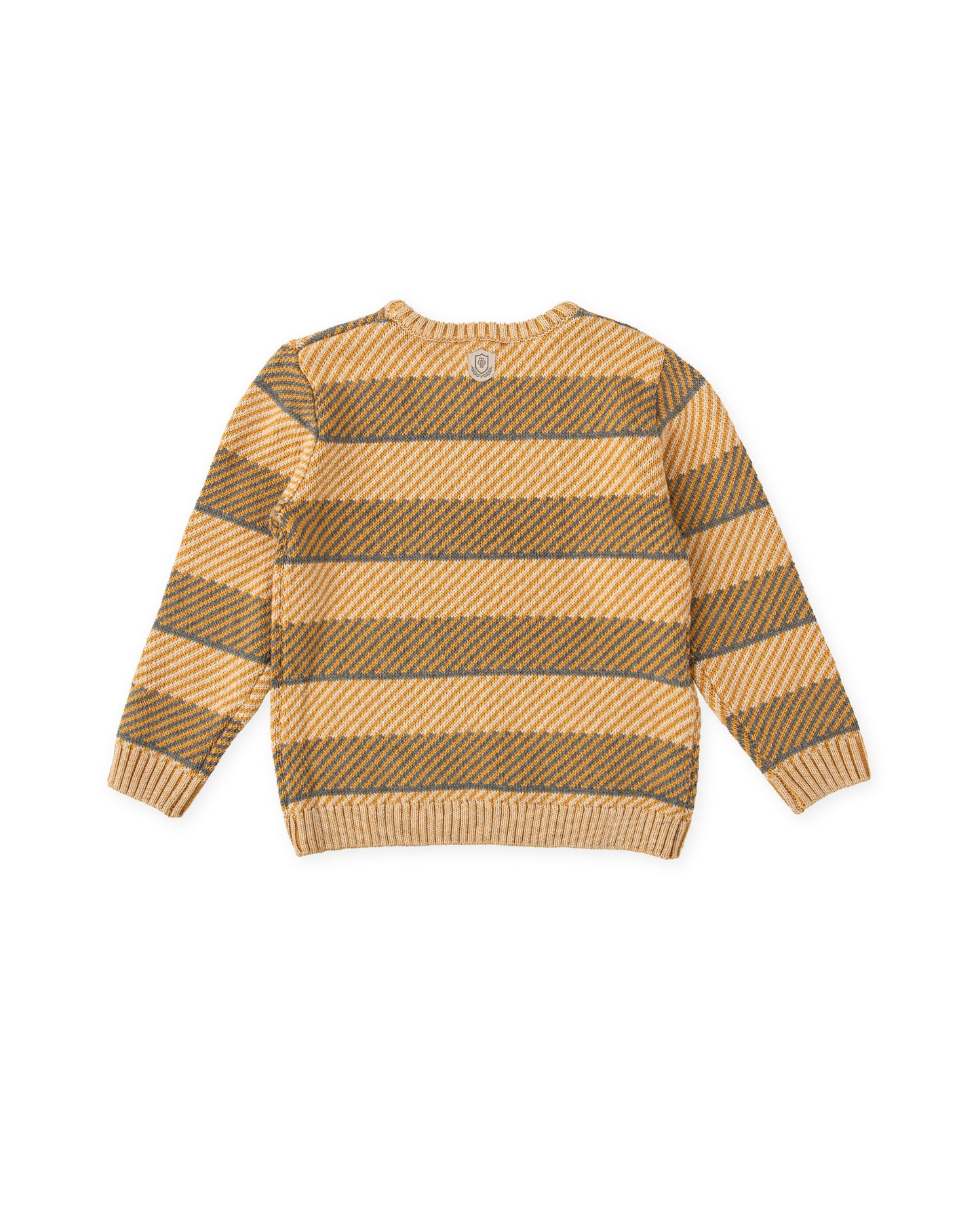 Kids' Vintage Striped Sweater in Mustard and Gray