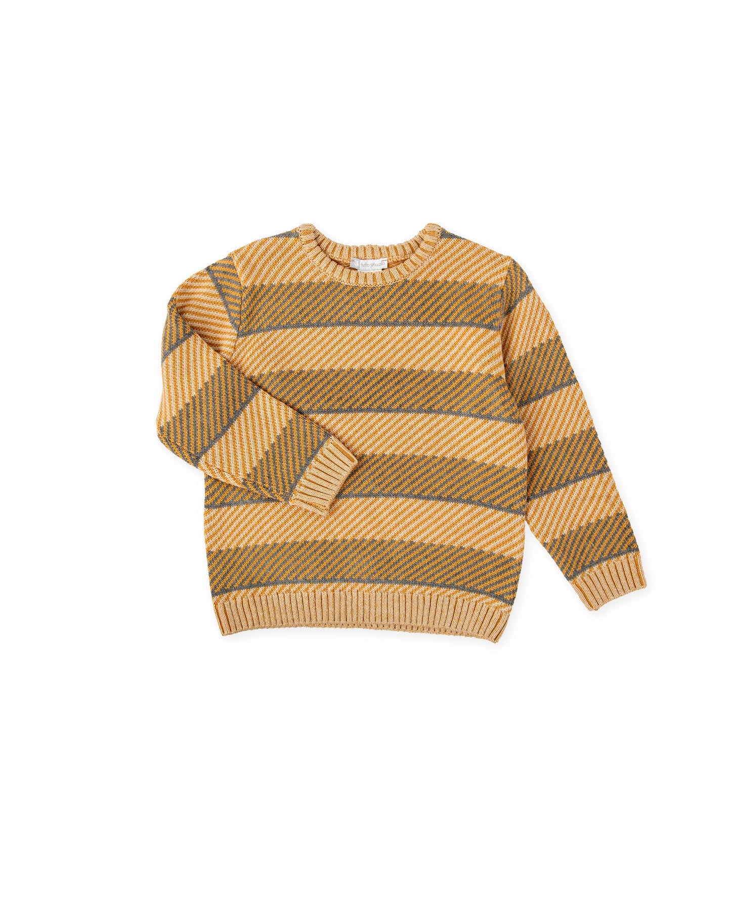 Kids' Vintage Striped Sweater in Mustard and Gray