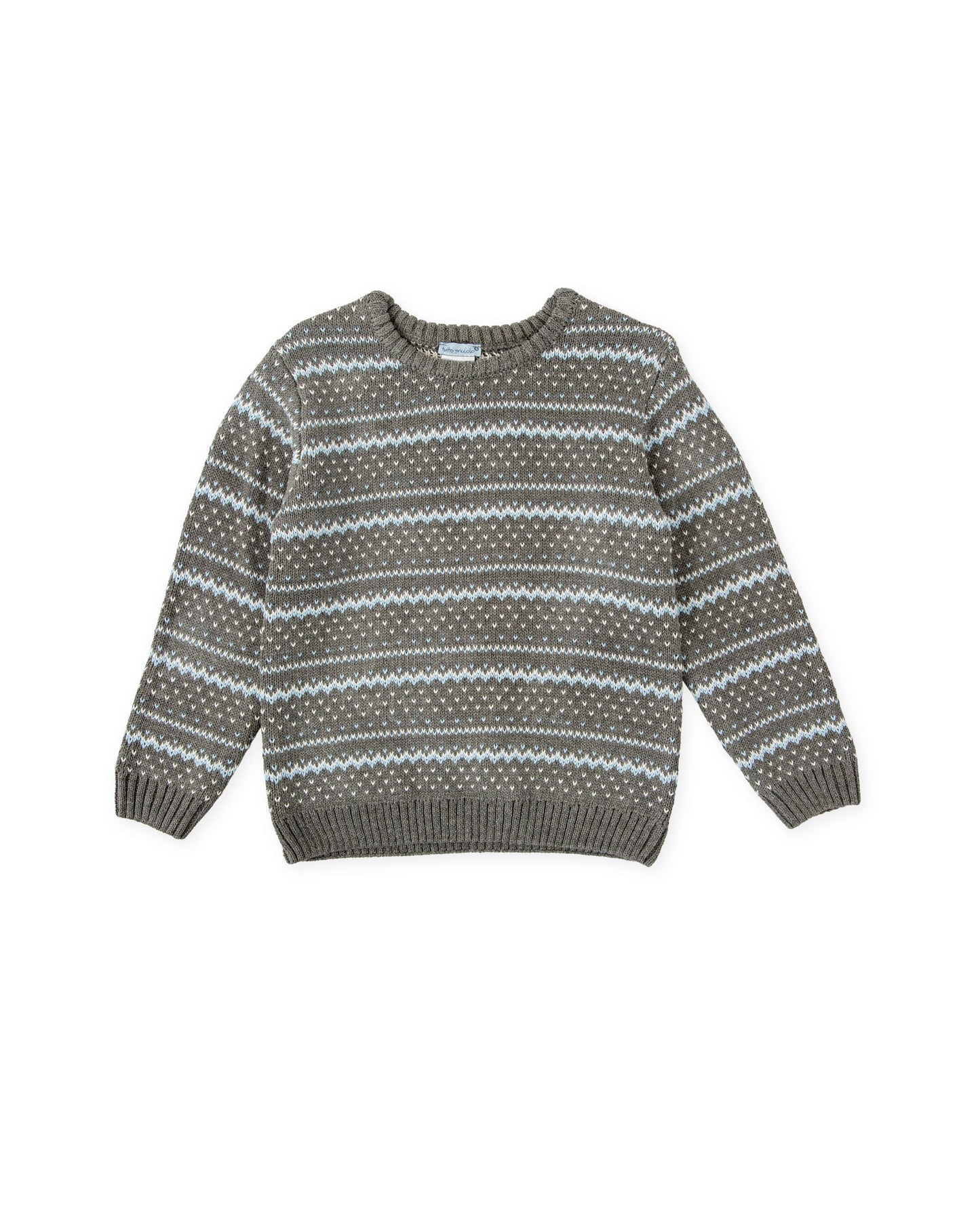 Cozy Charcoal Gray Striped Knit Sweater for Kids