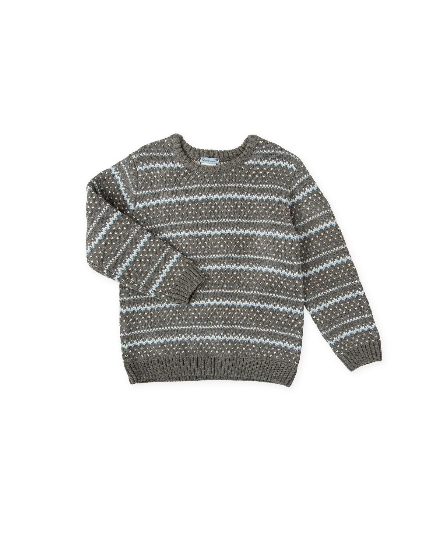Cozy Charcoal Gray Striped Knit Sweater for Kids
