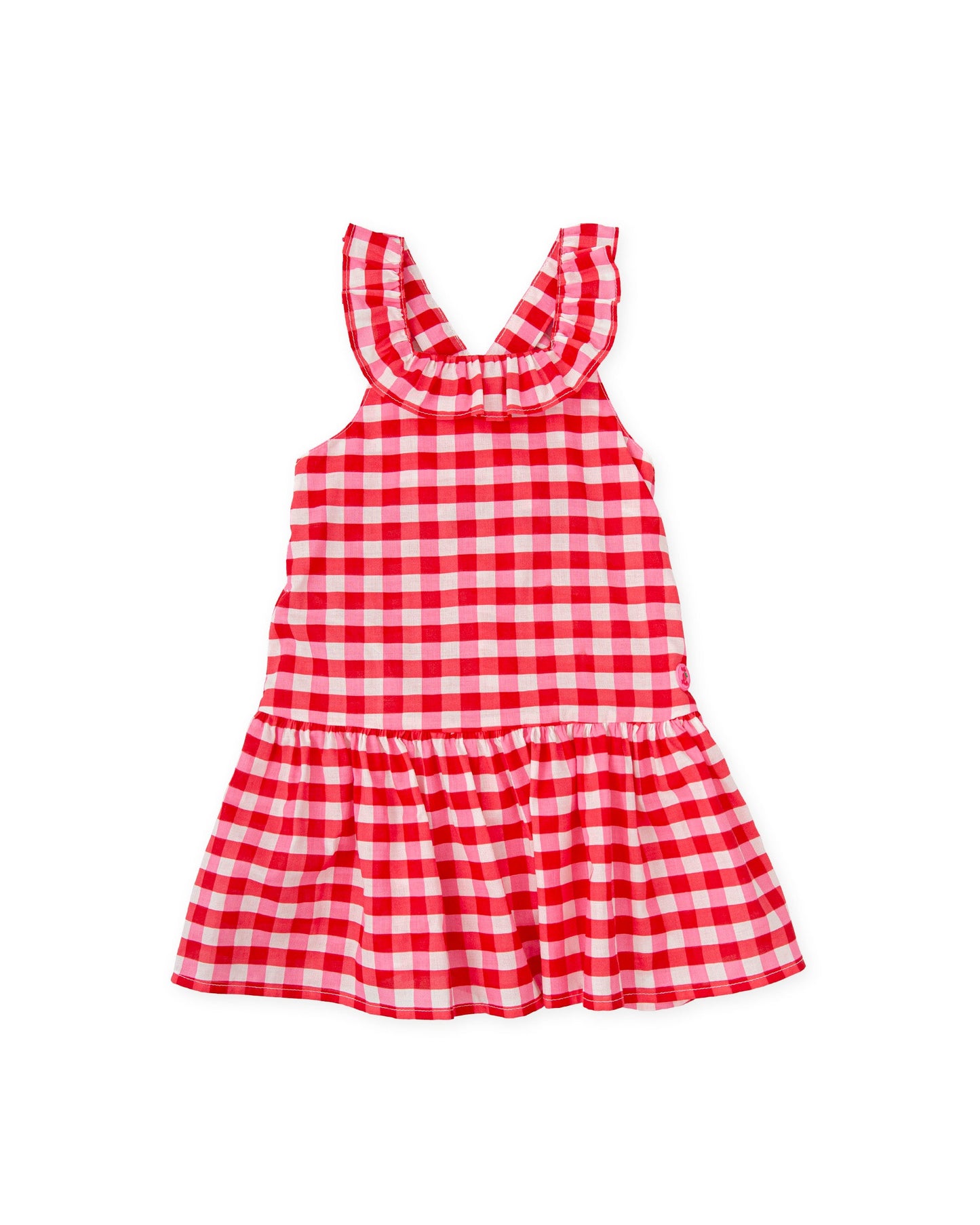 Red Gingham Summer Dress for Girls | 100% Cotton Criss-Cross Style