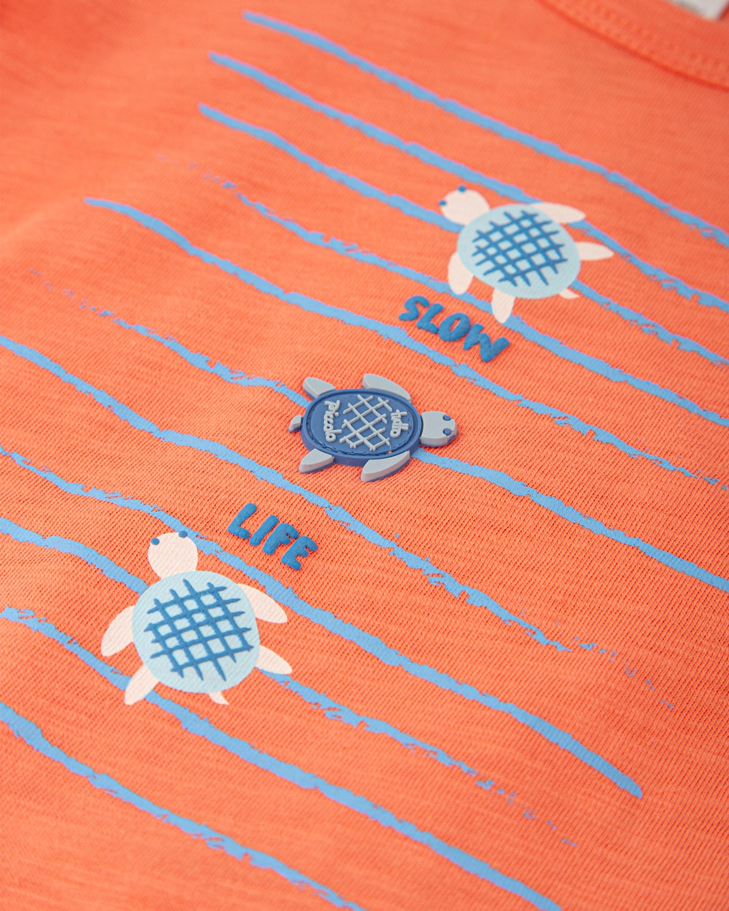Kids' Coral T-Shirt with Turtle Graphic - 100% Cotton Comfort