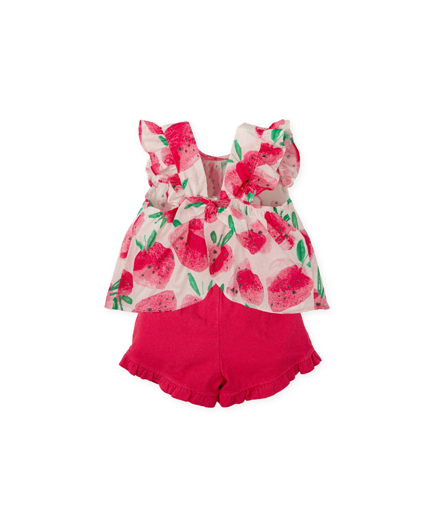 Charming Strawberry Print Cotton Set | Kids' Summer Outfit