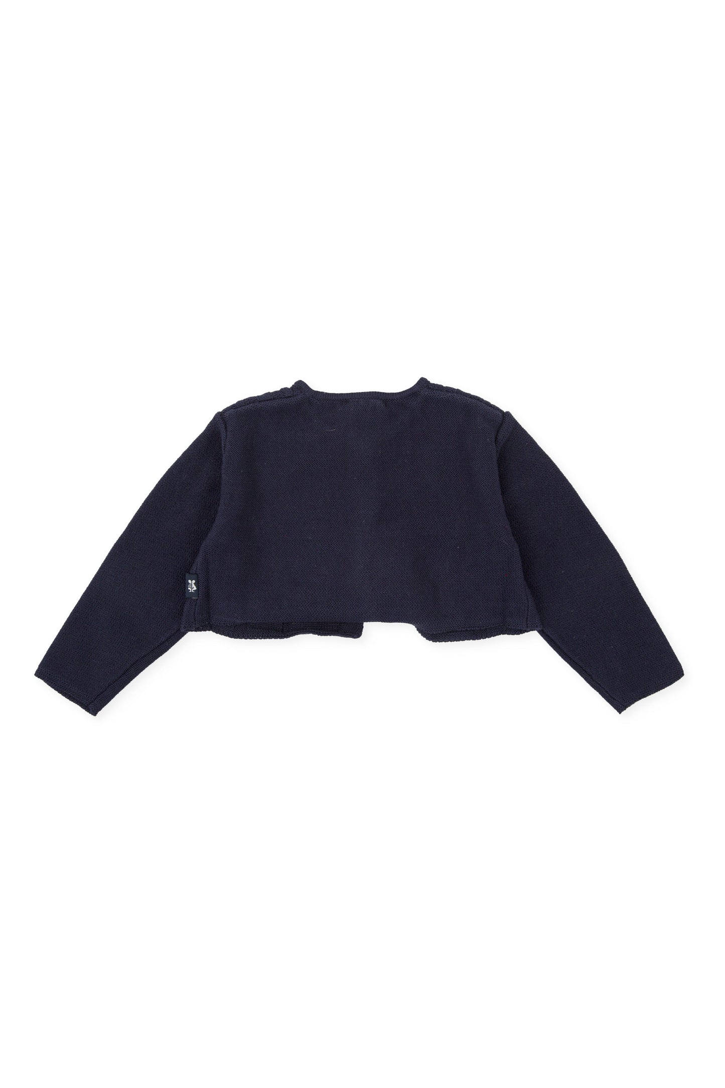 Navy Blue Knit Jacket with Braided Patterns - Versatile & Durable