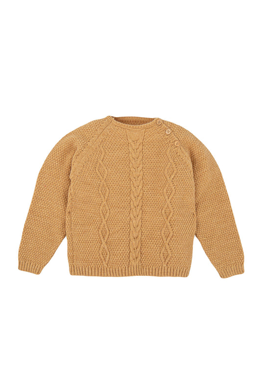 Cozy Mustard Baby Sweater - Durable Acrylic Knit Jumper