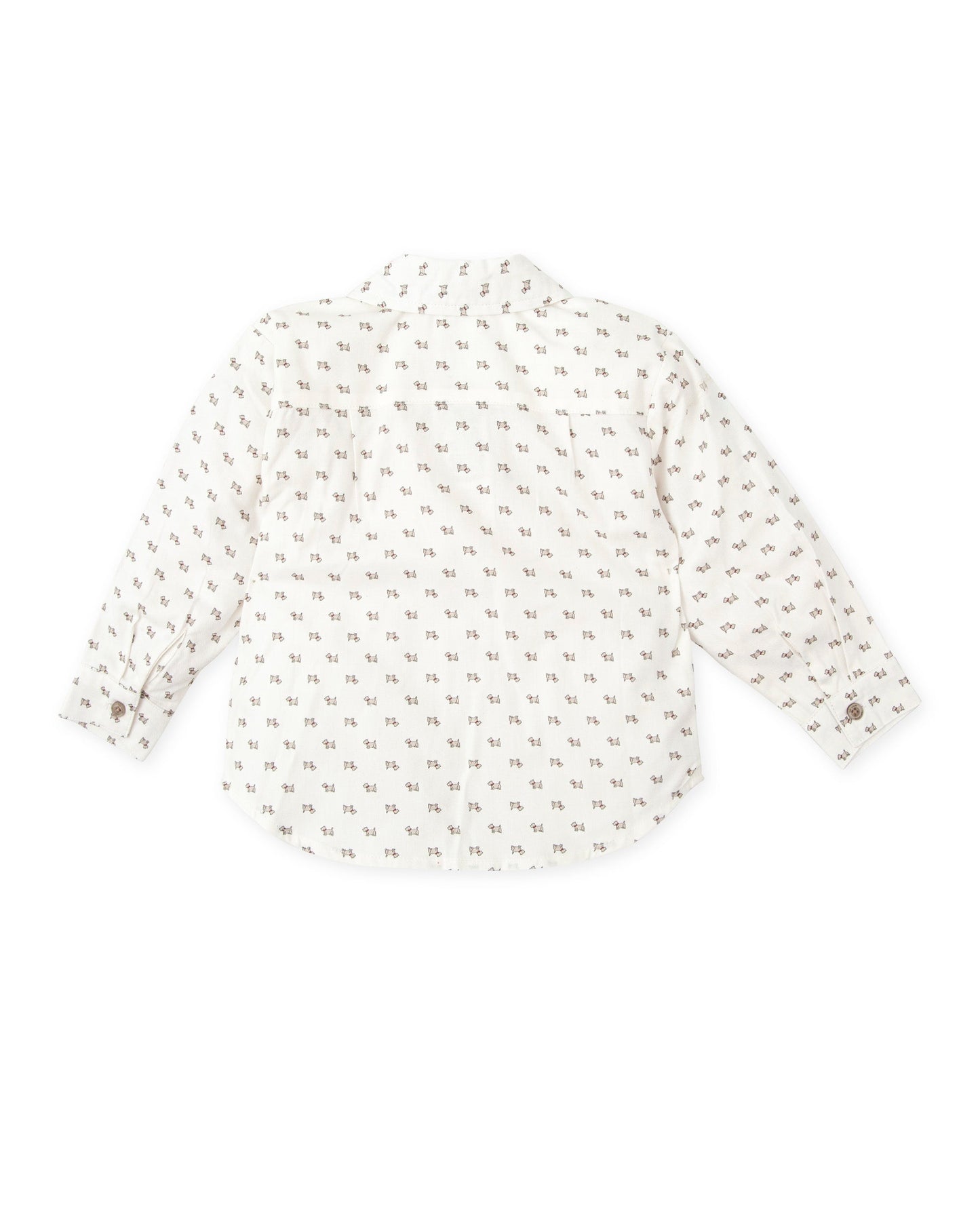 Tutto Piccolo Puppy Print Long Sleeve Viyella Shirt for Kids