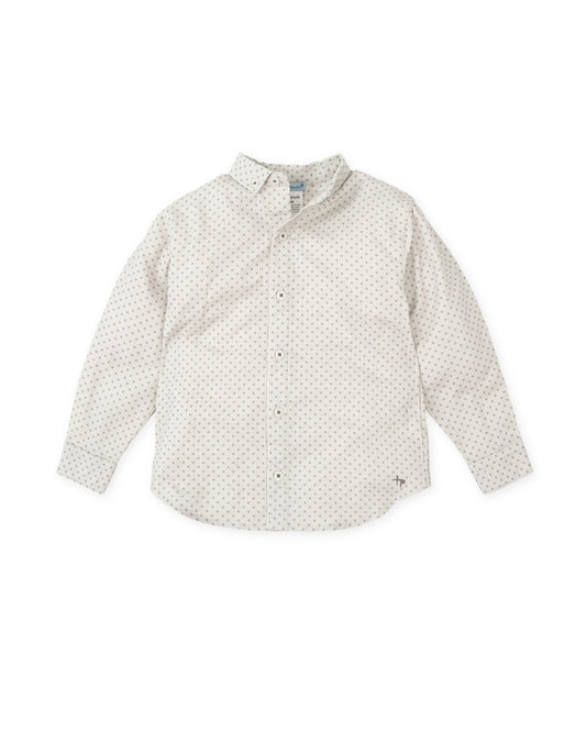 Stylish Kids' Long Sleeve Gray Striped Cotton Shirt by Tutto Piccolo