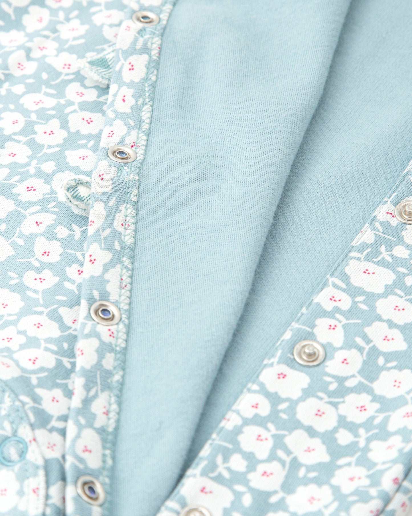 Organic Floral Newborn Romper with Easy Snap Closures