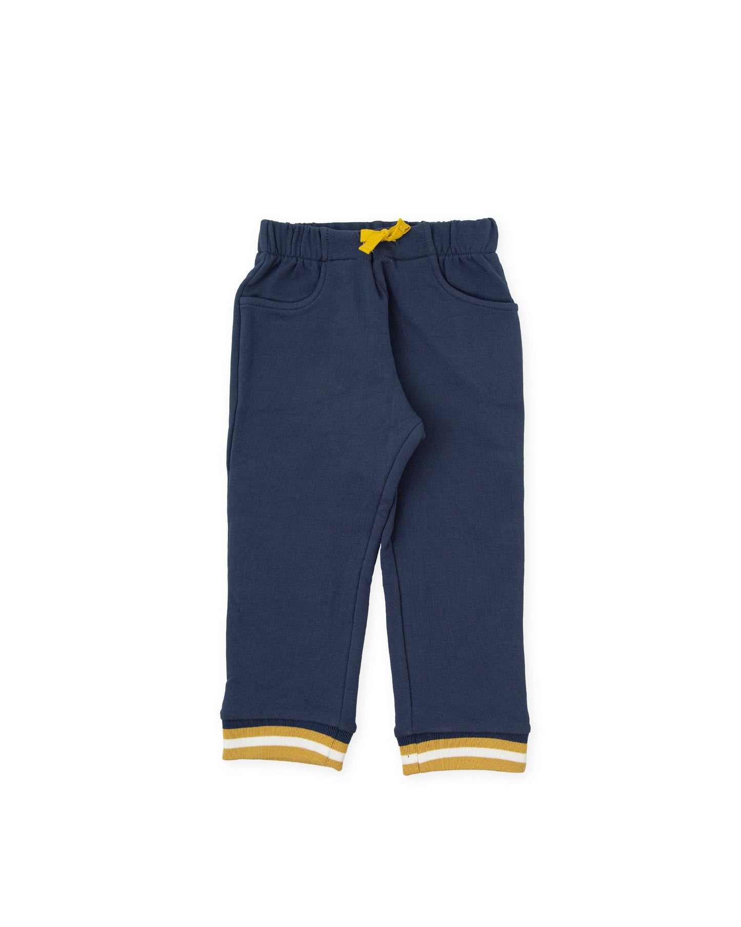 Men's Navy Blue Stretch Cotton Trousers - Comfortable & Stylish