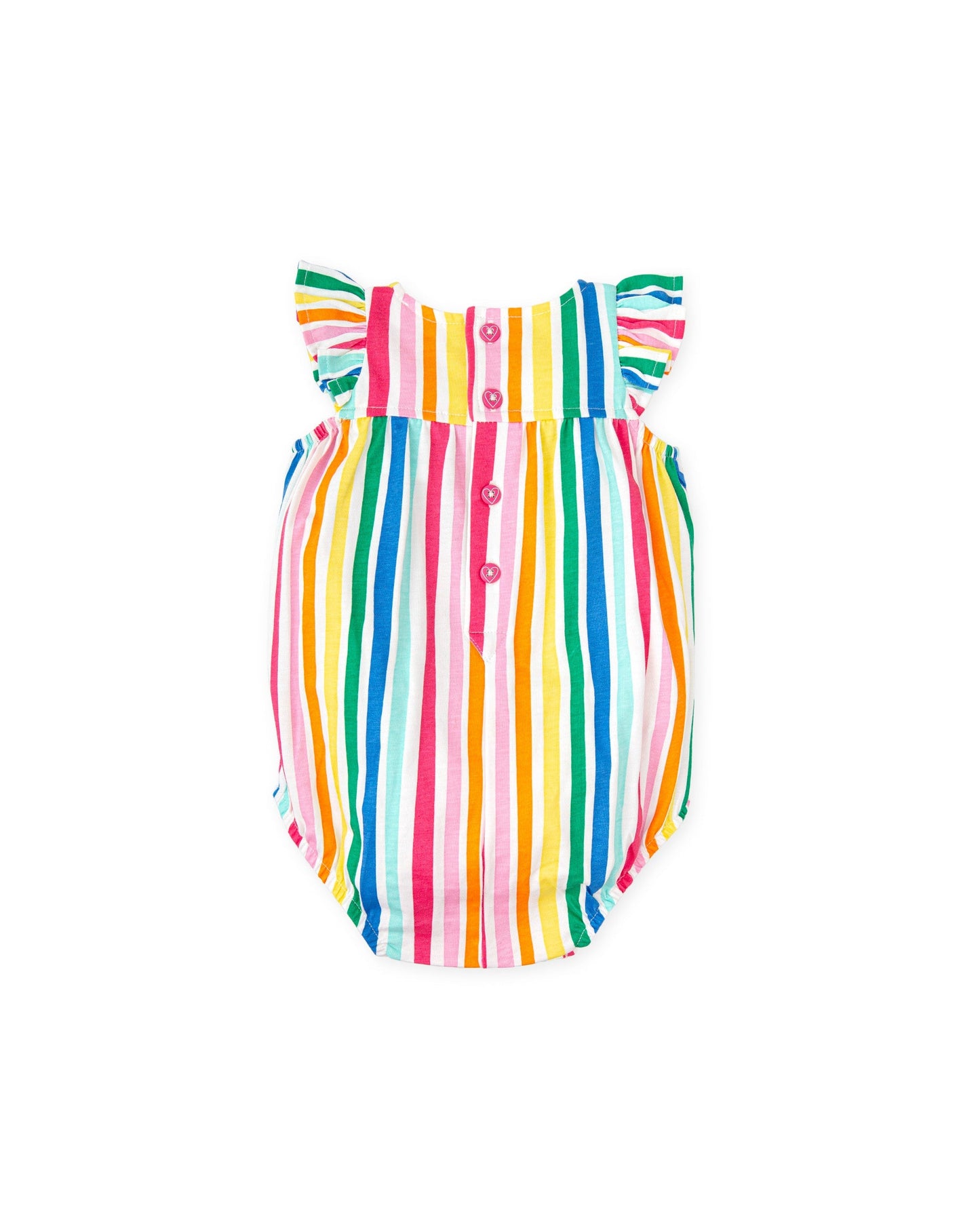 Colorful Striped Knit Baby Romper with Button Closures