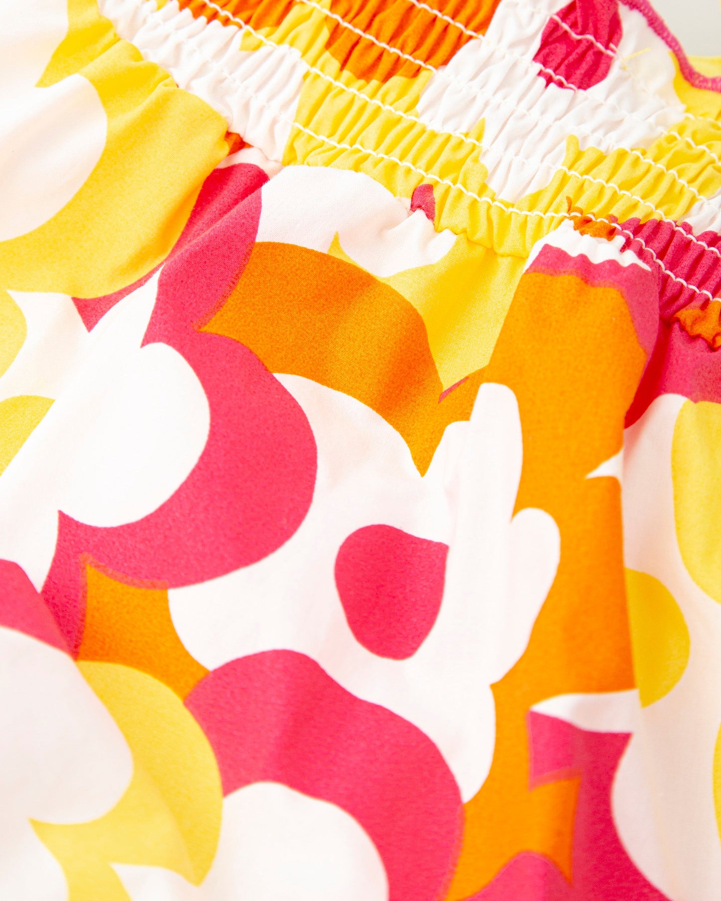 Vibrant Floral Baby Romper with Bow Straps - 100% Cotton