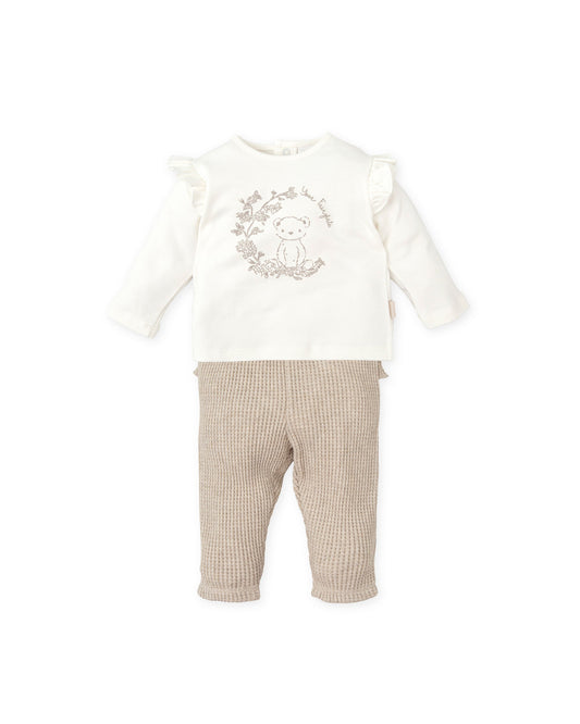 2-Piece Organic Cotton Baby Set with Teddy Bear Design