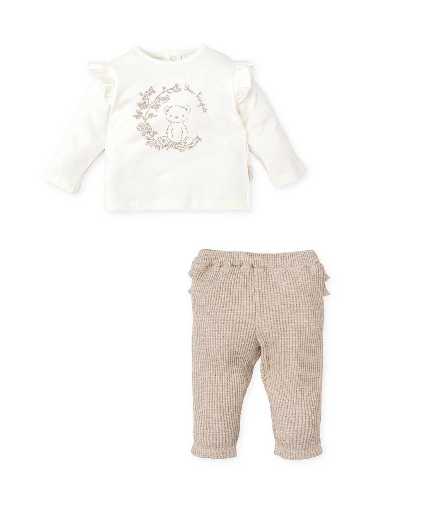2-Piece Organic Cotton Baby Set with Teddy Bear Design