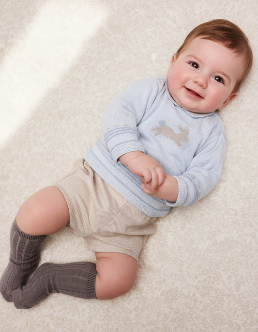 Soft Sand Knit-Look Baby Bloomer with Adjustable Waistband