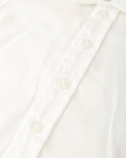 Soft White Long-Sleeve Baby Shirt - Lightweight Cotton Blend