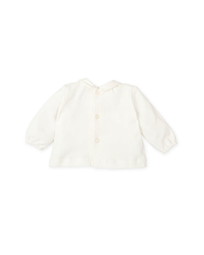 Ivory Cotton Long-Sleeve Baby T-Shirt for Newborns & Toddlers