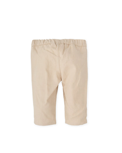 Soft Textured Baby Pants in Sand Color with Knit Lining