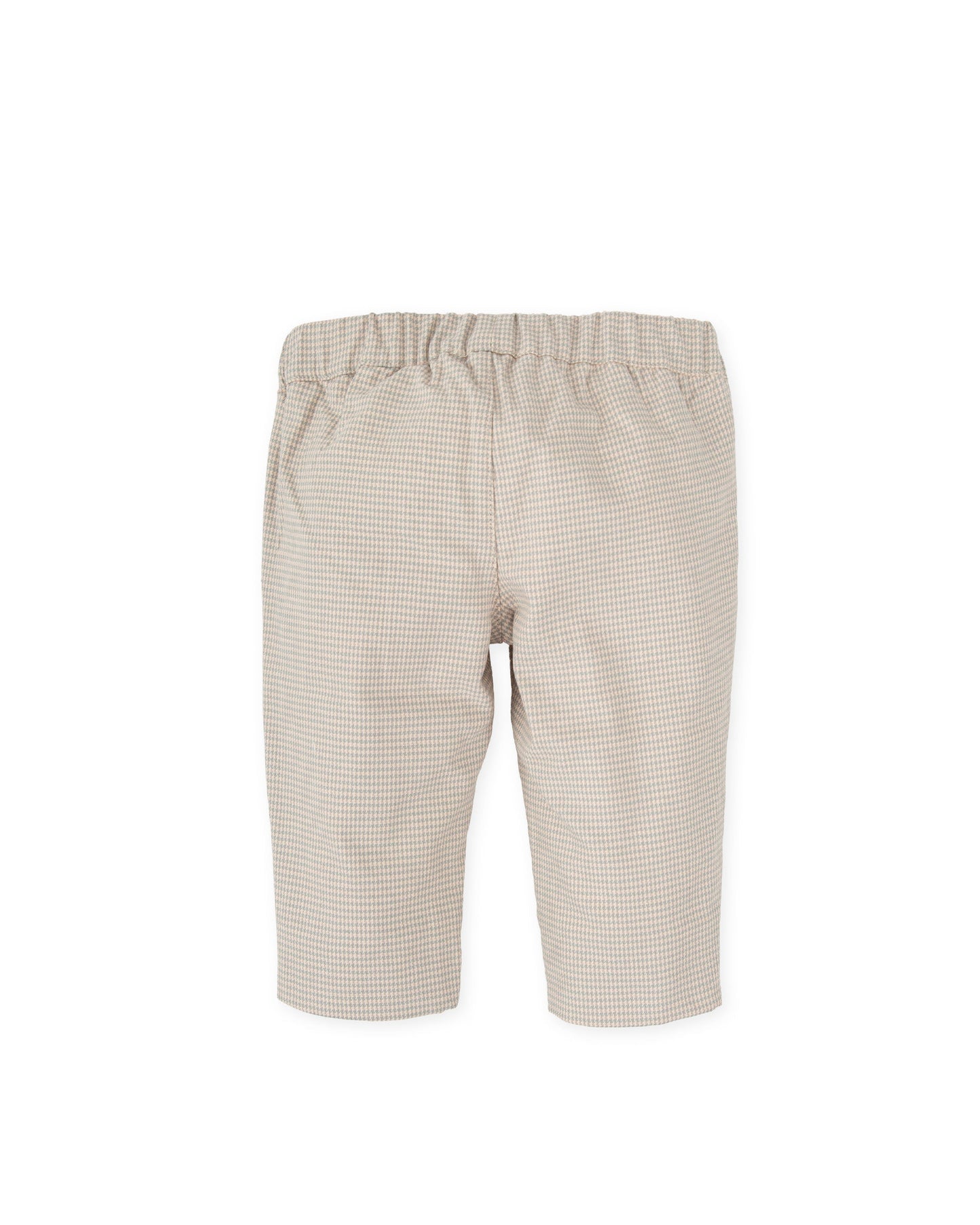 Beige Gingham Baby Pants with Cozy Sweater Lining