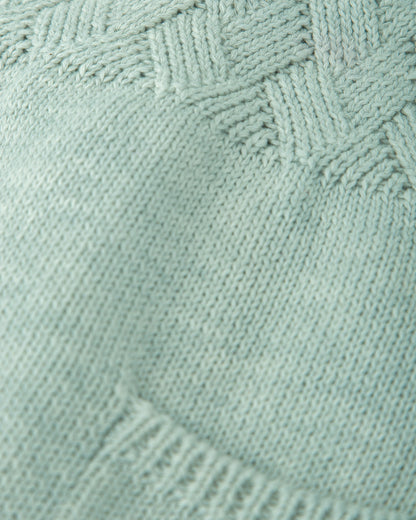 Organic Cotton Knit Newborn Dungarees in Sage Green