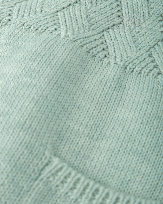 Organic Cotton Knit Newborn Dungarees in Sage Green