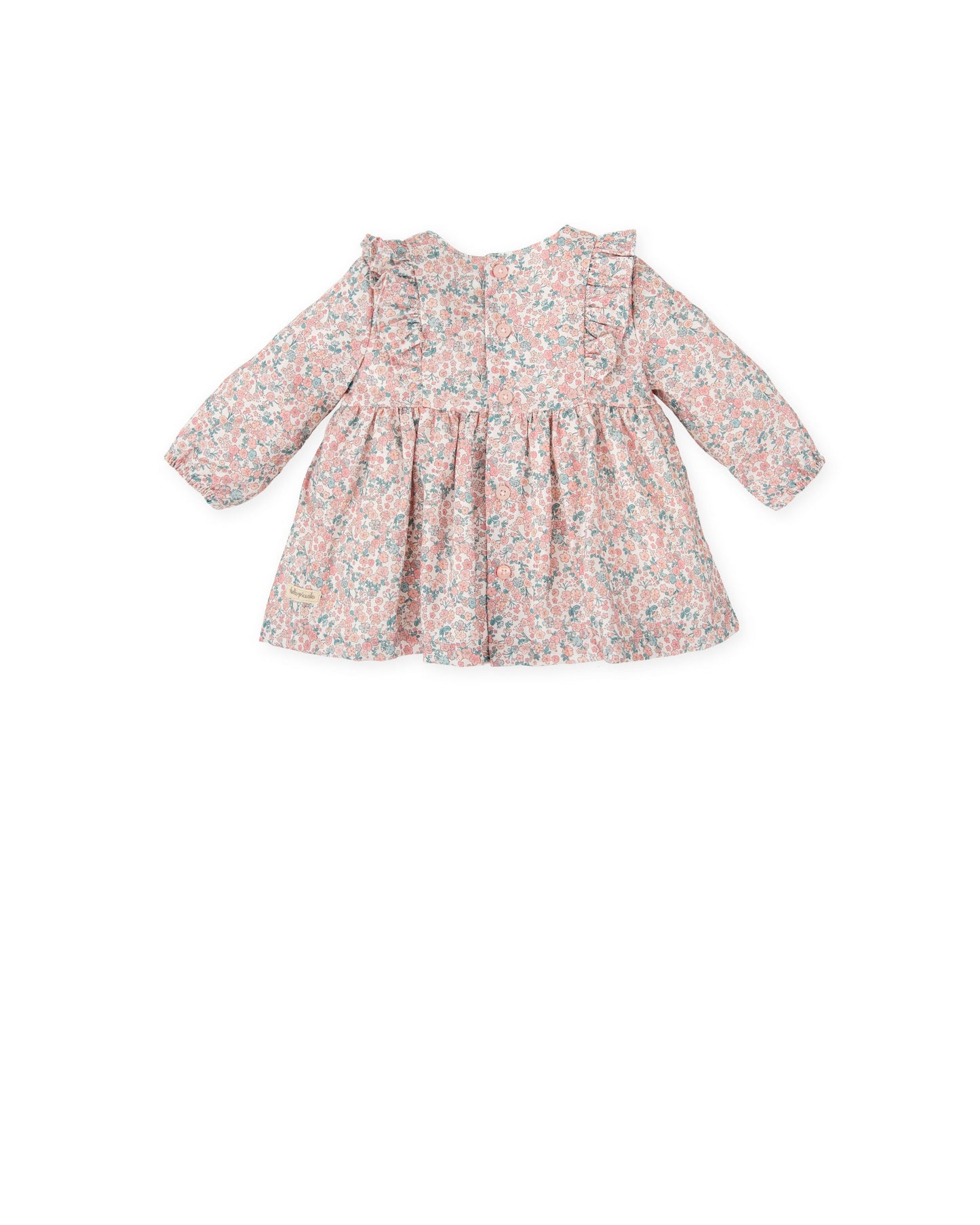 Charming Pink Floral Long Sleeve Dress for Toddlers