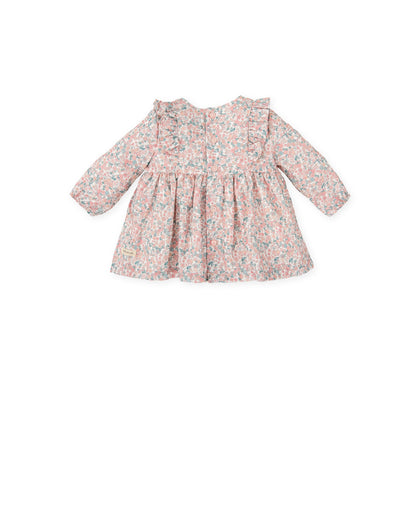 Charming Pink Floral Long Sleeve Dress for Toddlers