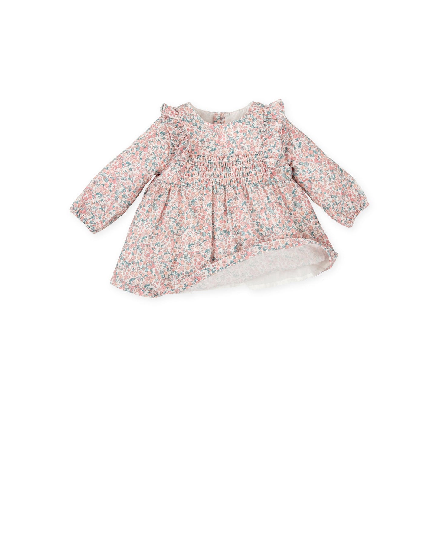 Charming Pink Floral Long Sleeve Dress for Toddlers