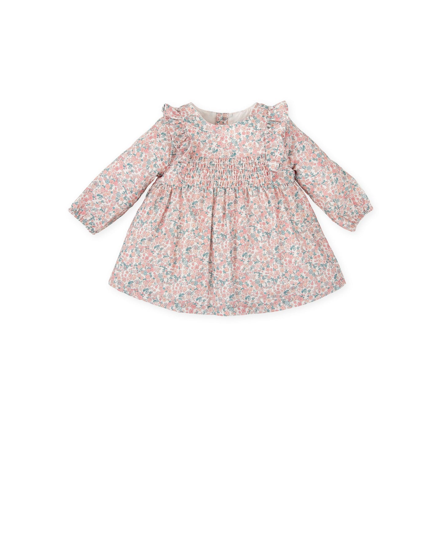 Charming Pink Floral Long Sleeve Dress for Toddlers