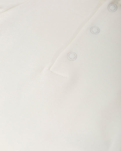 Newborn Off-White Cotton Bodysuit with Elegant Scalloped Collar