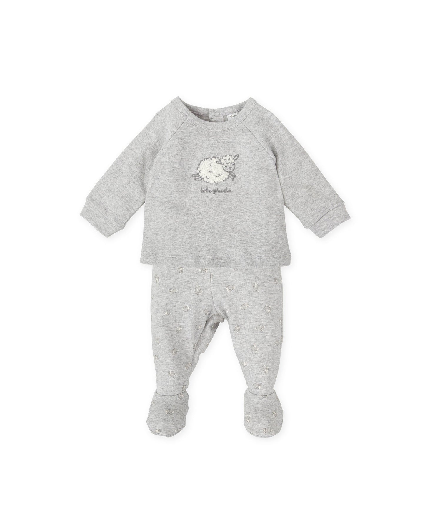 Adorable Sheep Embroidered Baby Outfit | Soft Cotton Two-Piece Set