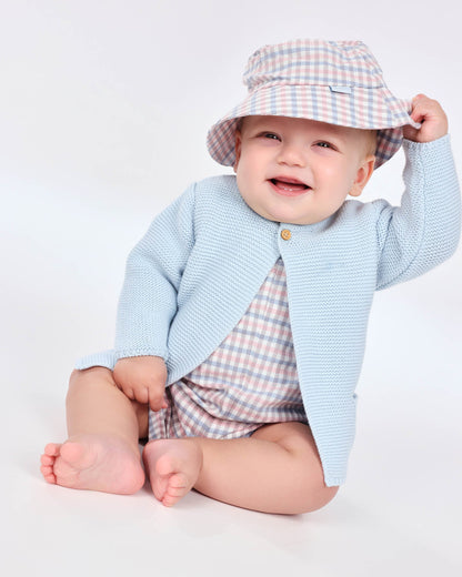 Gingham Baby Sun Hat - 100% Cotton Summer Protection