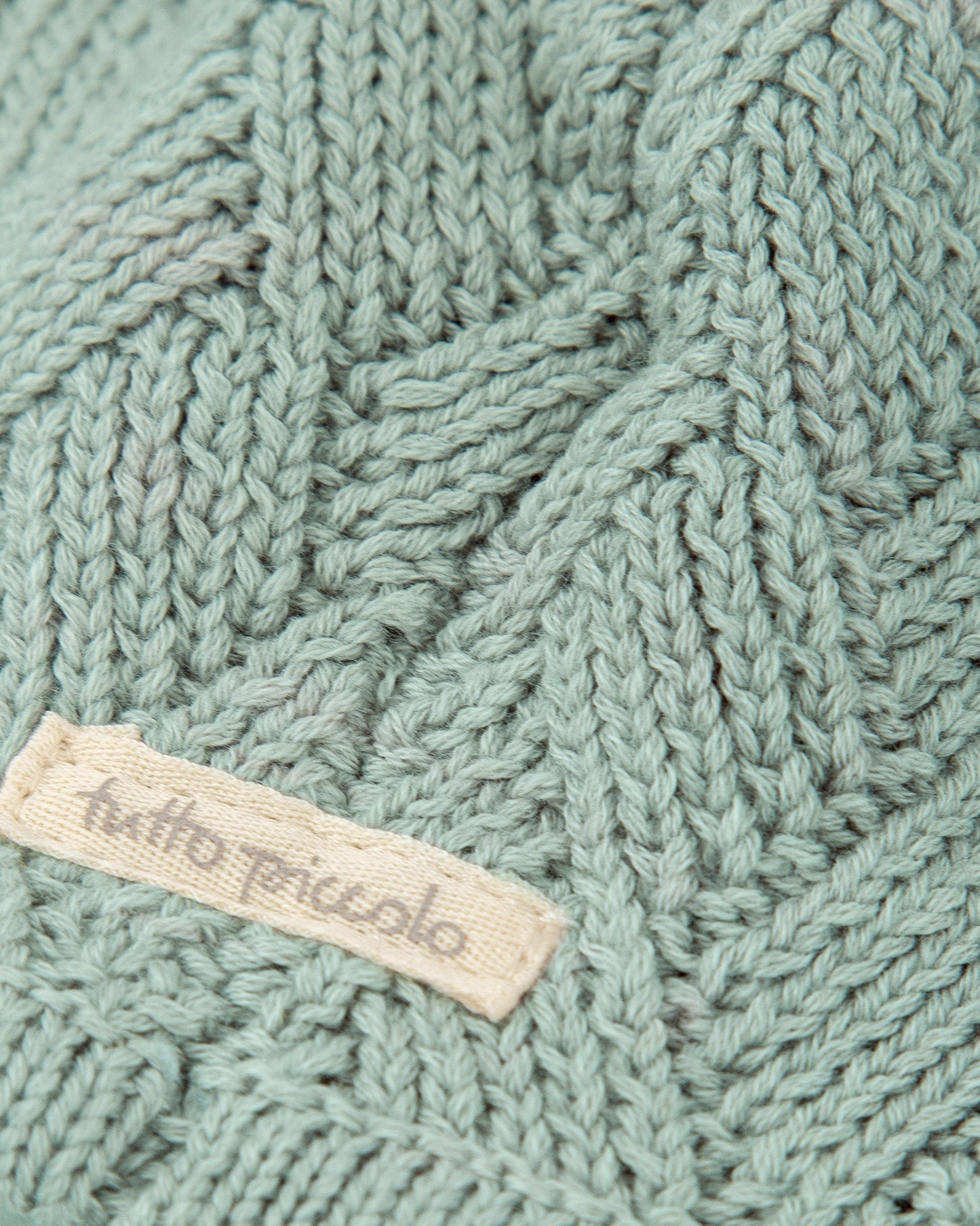Sage Green Baby Knit Hat with Faux-Fur Pom-Pom - Warm & Stylish