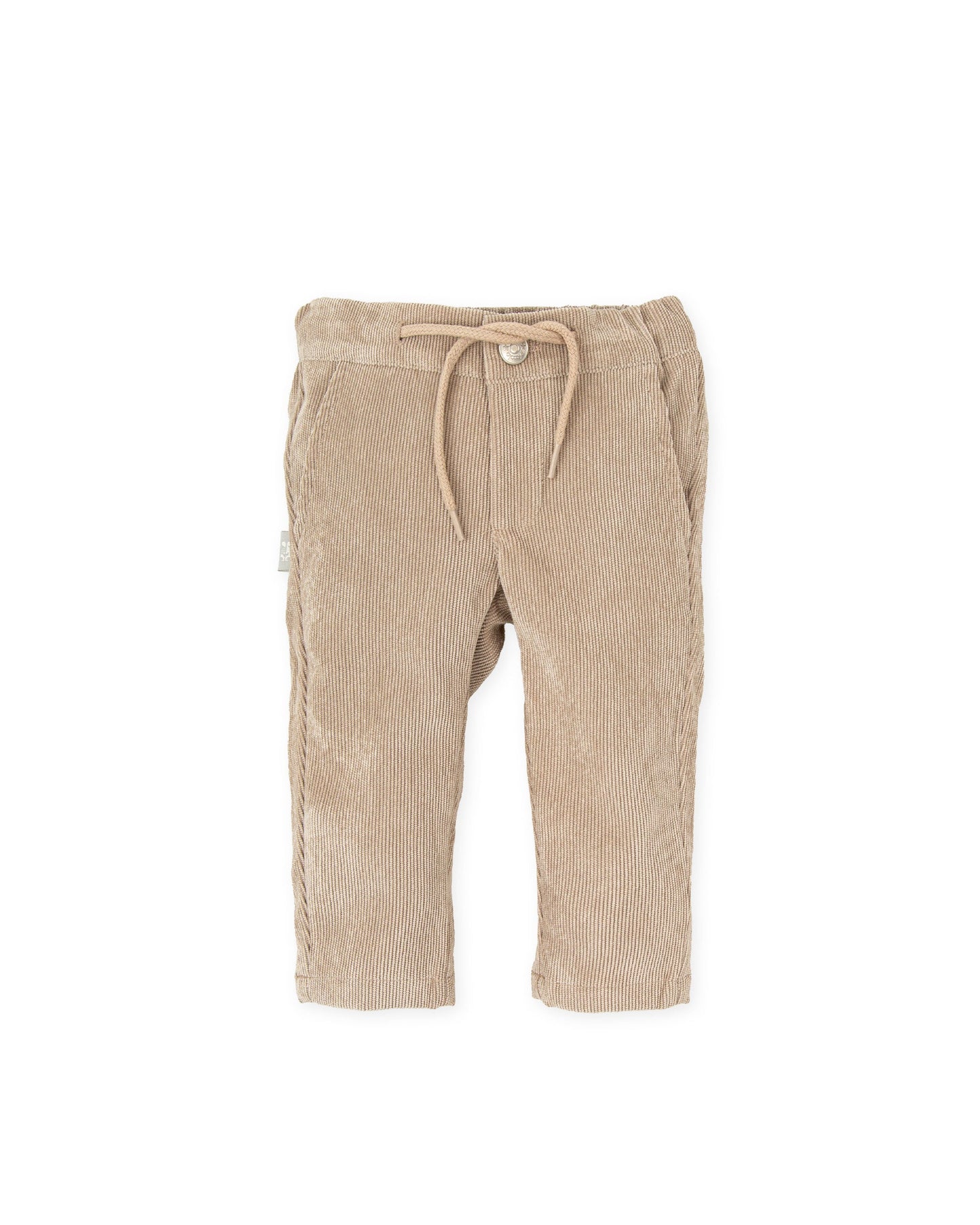 Cozy Sand Corduroy Baby Pants with Elastic Waistband
