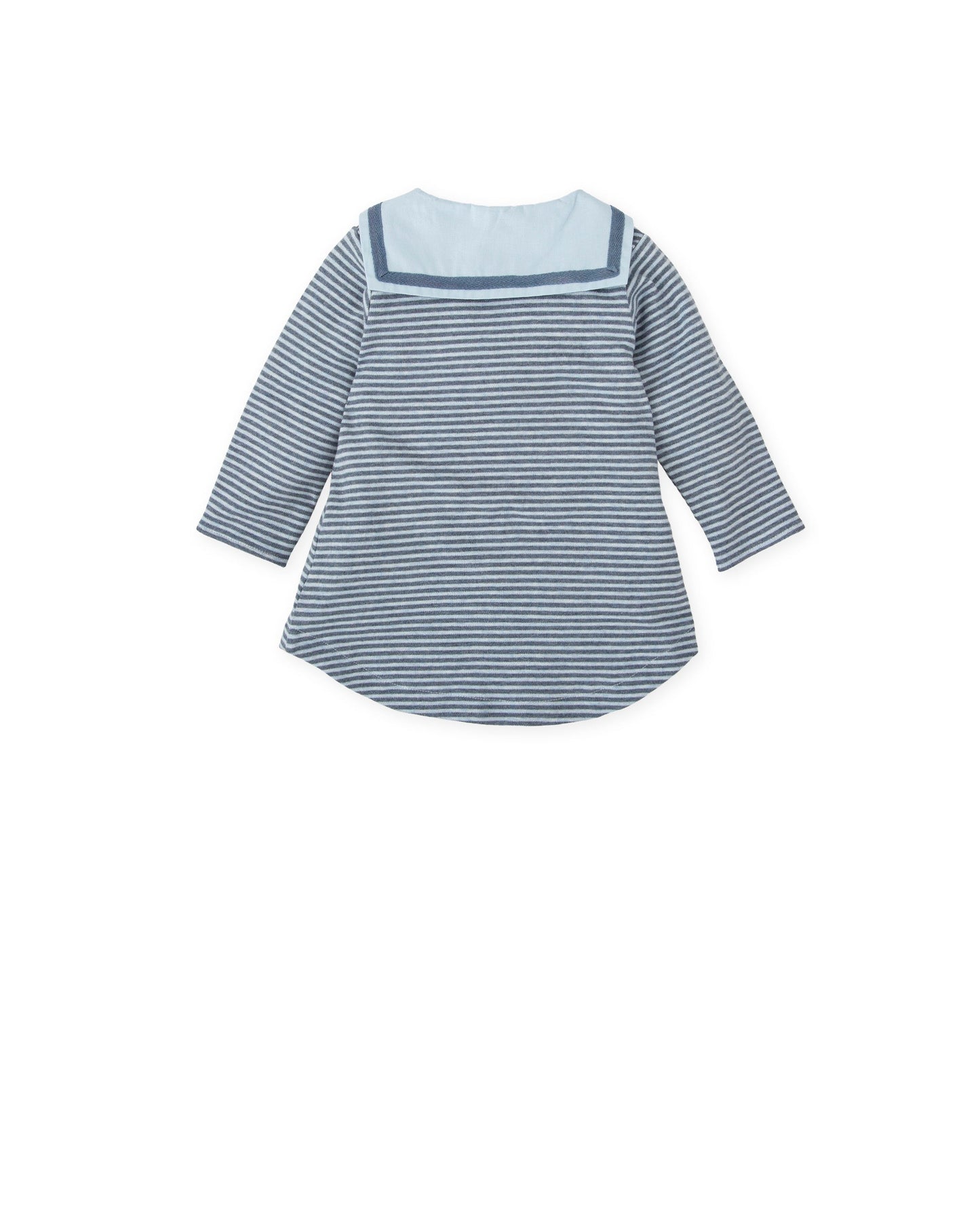 Navy & Ivory Striped Sailor Dress with Charming Bow Detail