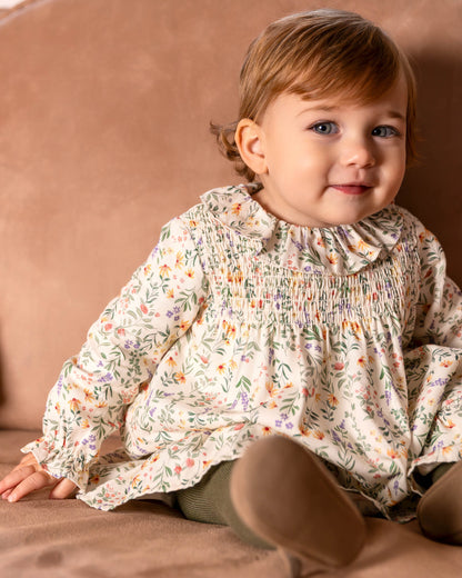 Charming Floral Smocked Dress for Toddlers - Autumn Collection