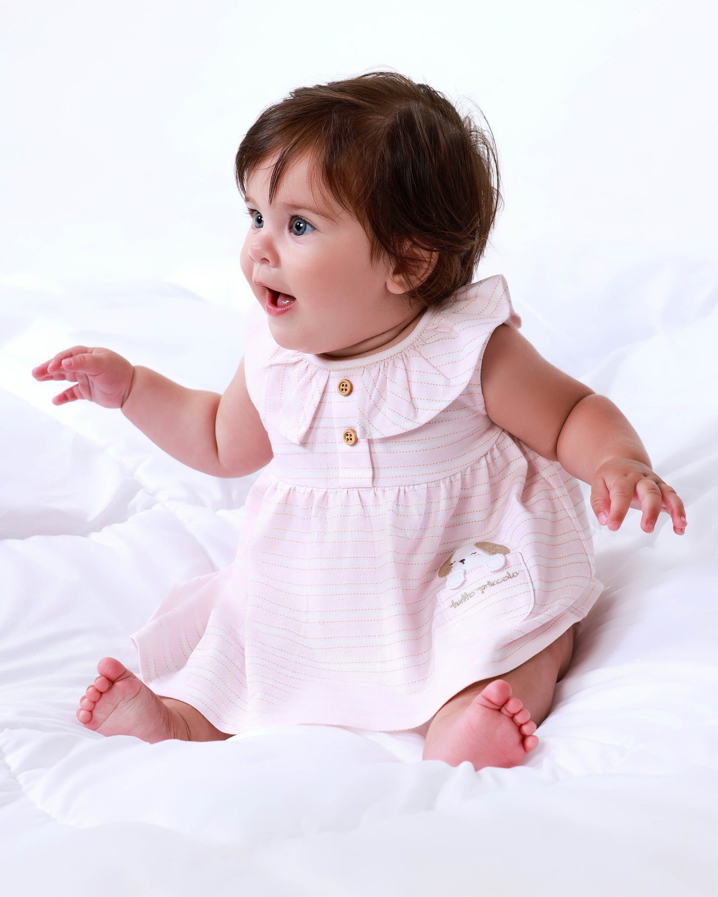 Adorable Pink Baby Dress Set with Puppy Appliqué | 100% Cotton Comfort